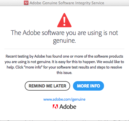 Adobe Genuine Software Integrity Service Disable Mac Cs6